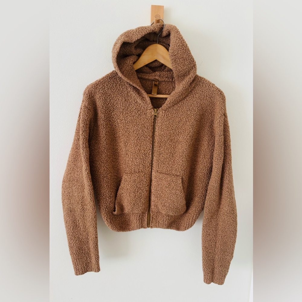 SKIMS Cozy Knit Zip Up Hoodie EUC Color Camel Size S/M